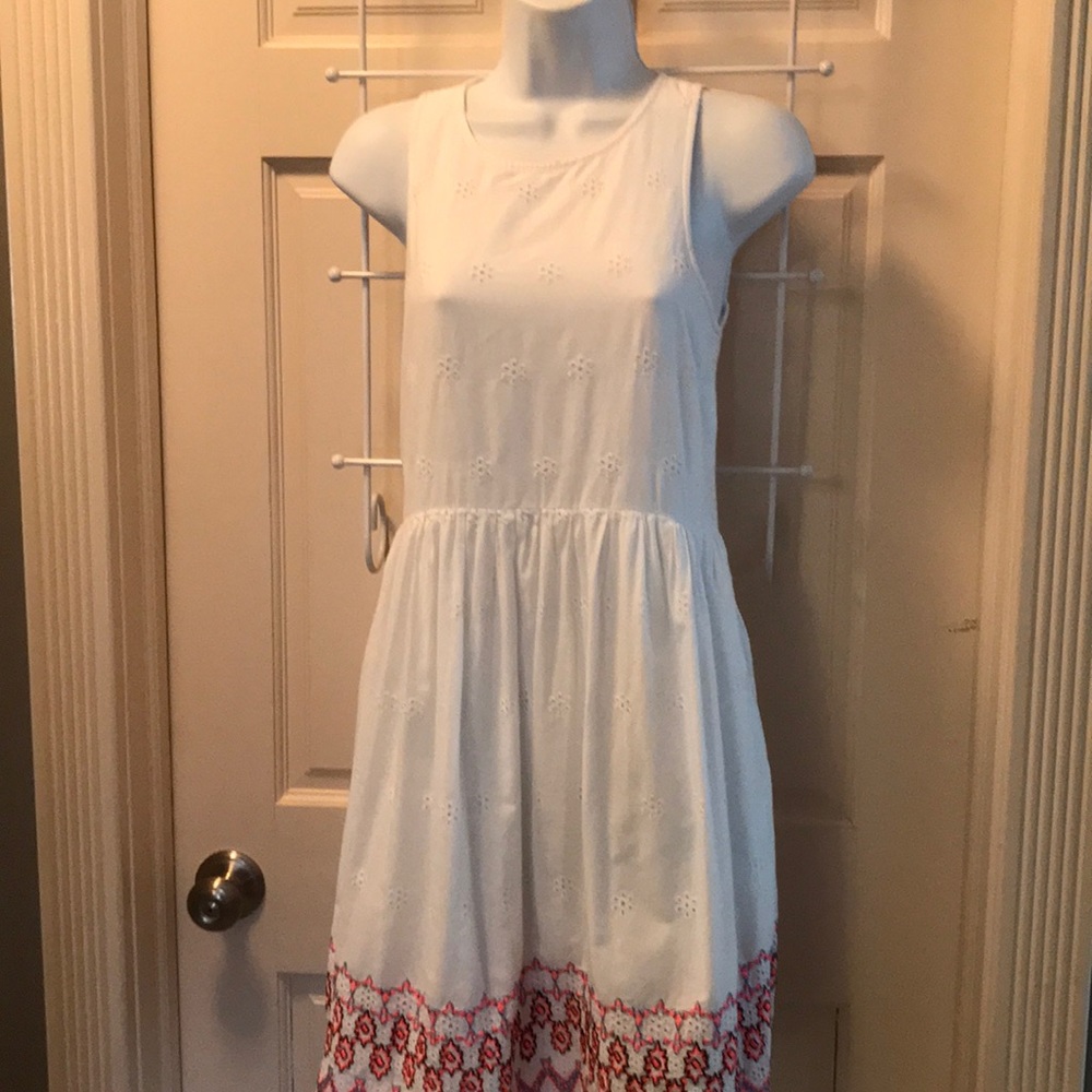 Juicy couture white TIKI eyelet summer tank dress